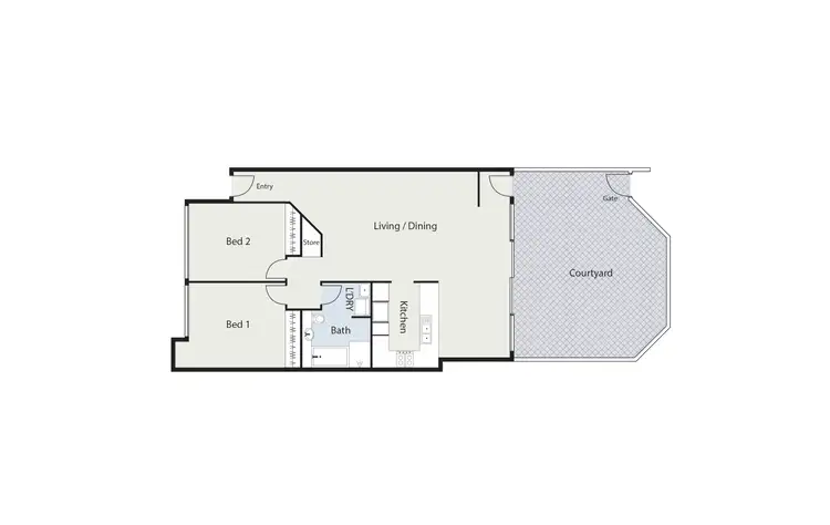Floorplan of Homely unit listing, 2/18 Currie Crescent, Kingston ACT 2604