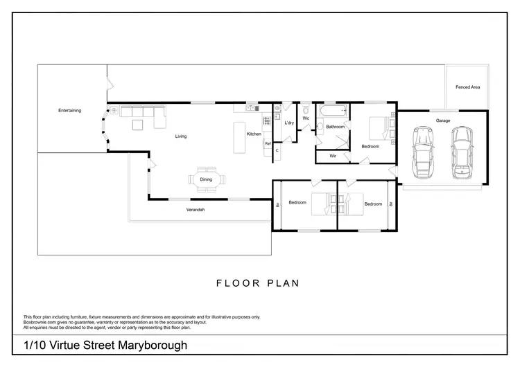 Floorplan of Homely unit listing, 1/10 Virtue Street, Maryborough VIC 3465