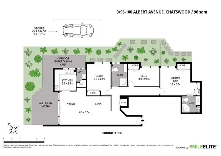 Floorplan of Homely unit listing, 3/96-100 Albert Avenue, Chatswood NSW 2067