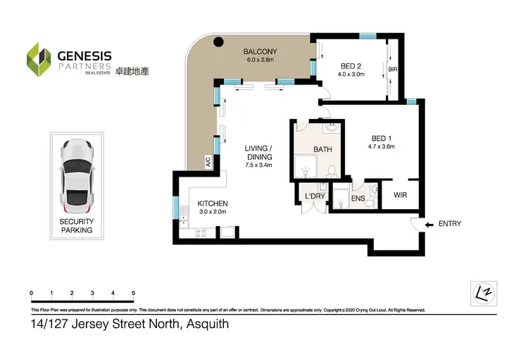 Floorplan of Homely apartment listing, 14/129 Jersey Street, Asquith NSW 2077