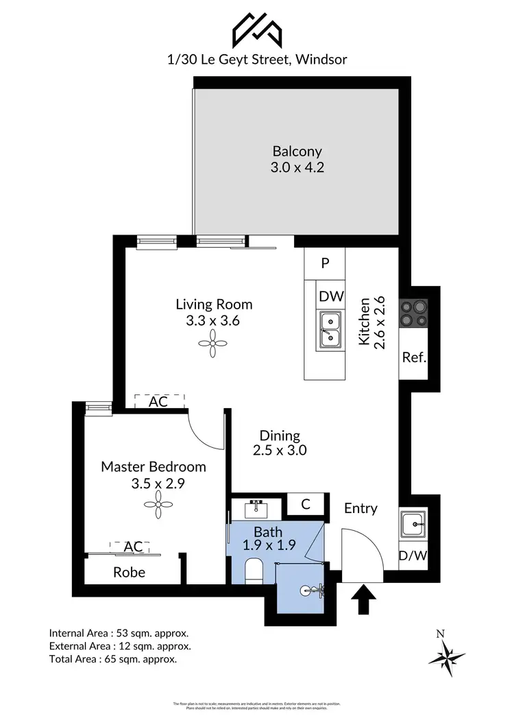 Floorplan of Homely apartment listing, 1/30 Le Geyt Street, Windsor QLD 4030