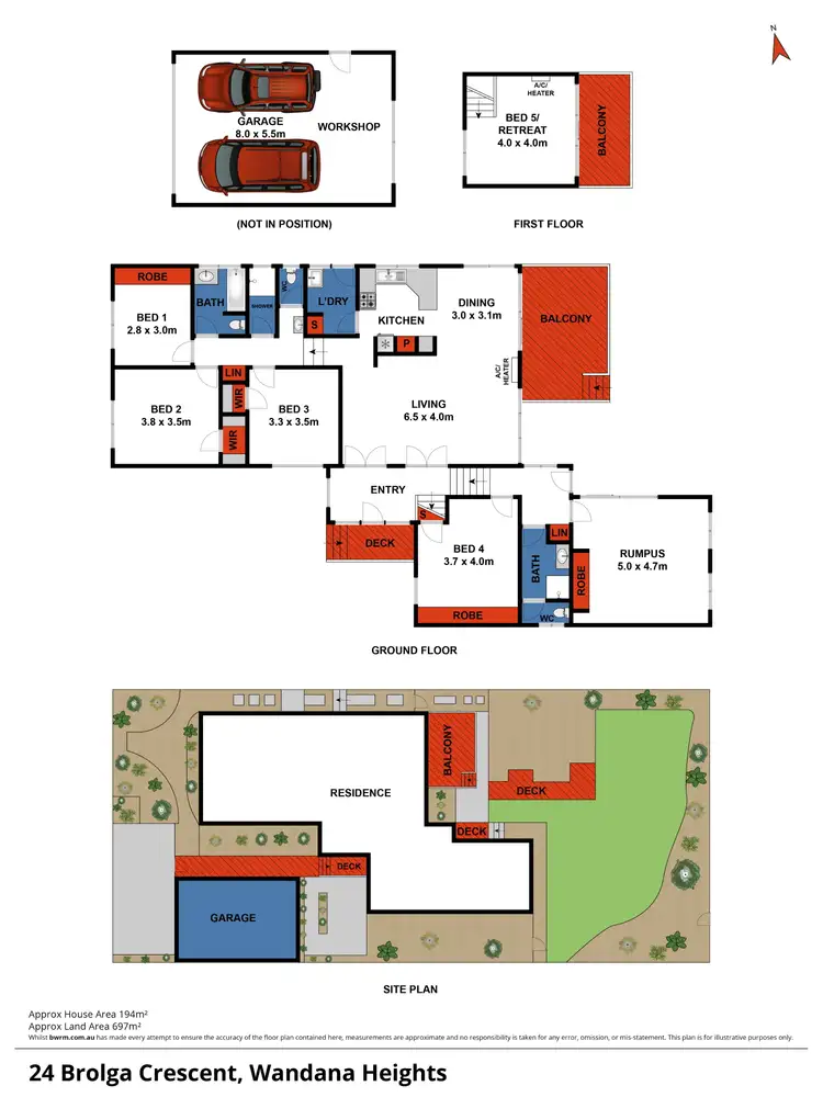 Floorplan of Homely house listing, 24 Brolga Crescent, Wandana Heights VIC 3216