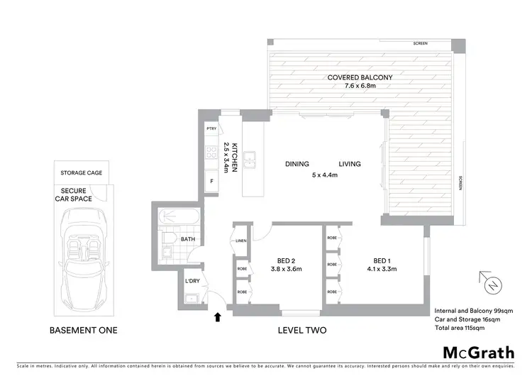 Floorplan of Homely apartment listing, 205N/1 Lardelli Drive, Ryde NSW 2112