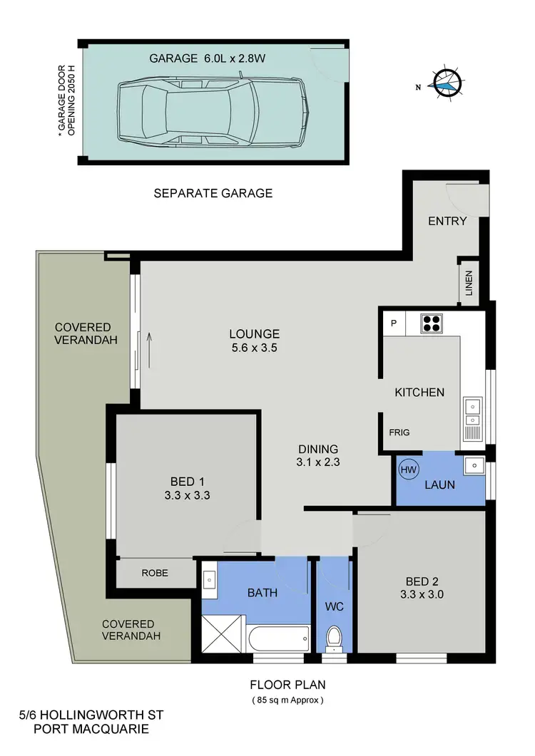 Floorplan of Homely unit listing, 5/6 Hollingworth Street, Port Macquarie NSW 2444
