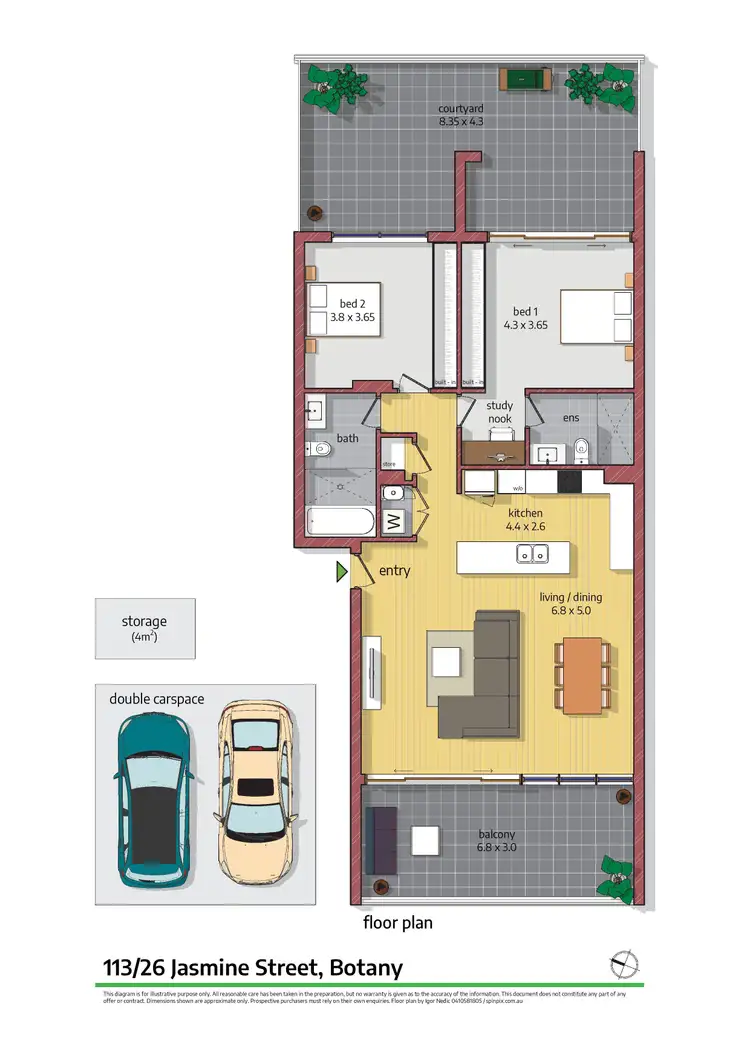 Floorplan of Homely apartment listing, 113/26 Jasmine Street, Botany NSW 2019