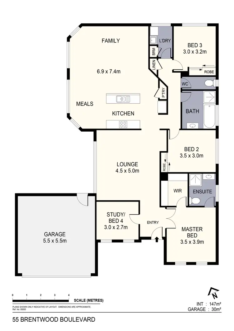 Floorplan of Homely house listing, 55 Brentwood Boulevard, Strathfieldsaye VIC 3551