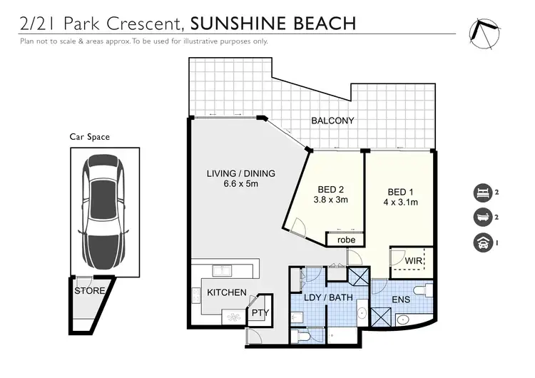 Floorplan of Homely apartment listing, 2/21 Park Crescent, Sunshine Beach QLD 4567