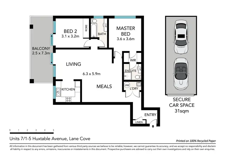Floorplan of Homely apartment listing, 7/1-5 Huxtable Avenue, Lane Cove North NSW 2066