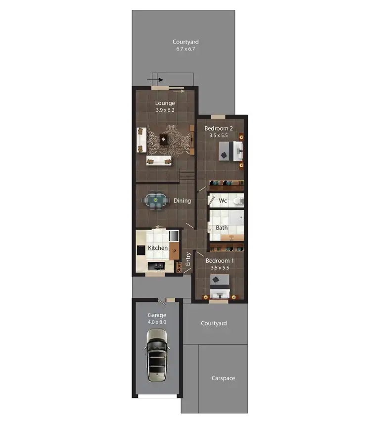 Floorplan of Homely townhouse listing, 8/91 Donald Road, Karabar NSW 2620