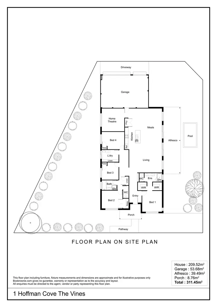 Floorplan of Homely house listing, 1 Hoffman Cove, The Vines WA 6069