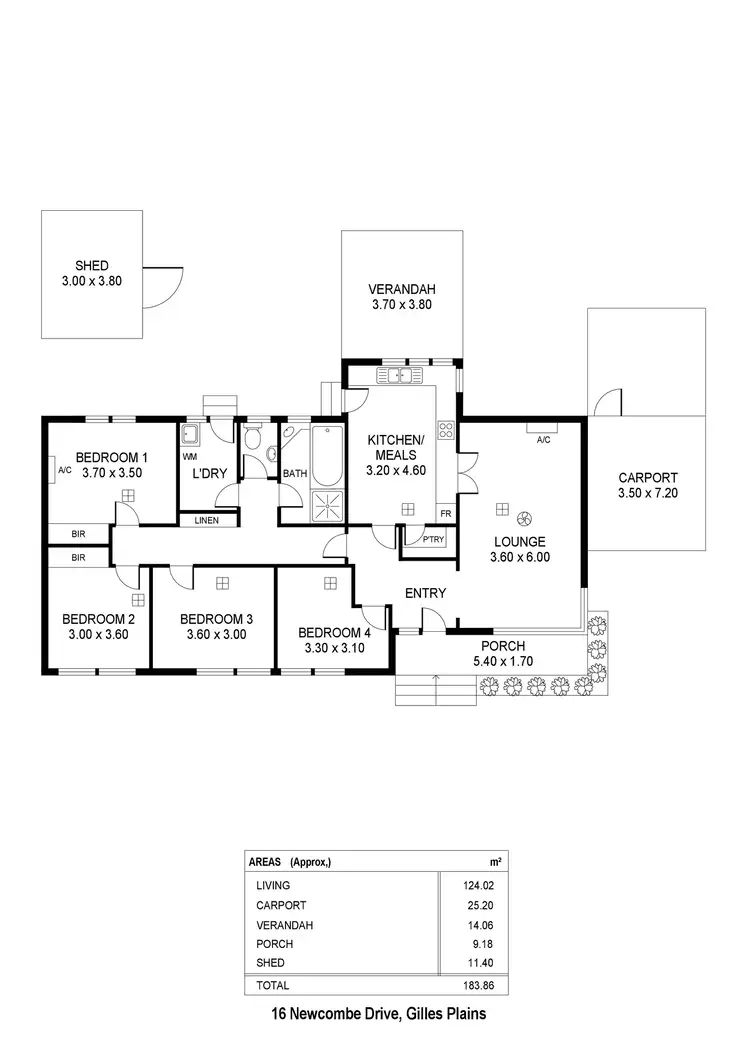 Floorplan of Homely house listing, 16 Newcombe Drive, Gilles Plains SA 5086