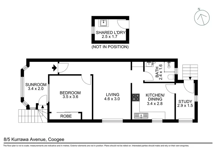 Floorplan of Homely apartment listing, 8/5 Kurrawa Avenue, Coogee NSW 2034
