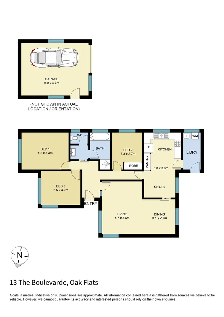 Floorplan of Homely house listing, 13 The Boulevarde, Oak Flats NSW 2529