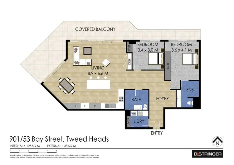 Floorplan of Homely unit listing, 1901/53 Bay Street, Tweed Heads NSW 2485