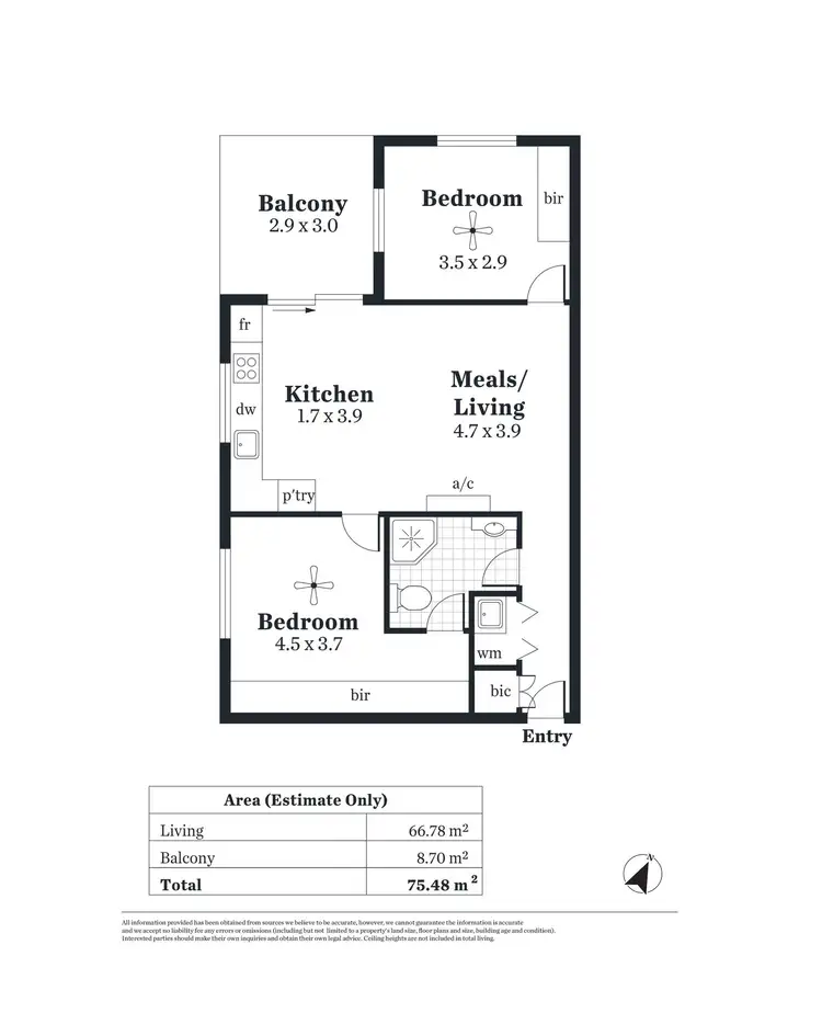Floorplan of Homely apartment listing, 404/14 Gilbert Street, Adelaide SA 5000