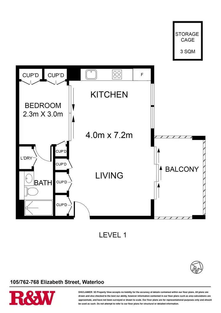 Floorplan of Homely apartment listing, 105/762-768 Elizabeth Street, Waterloo NSW 2017