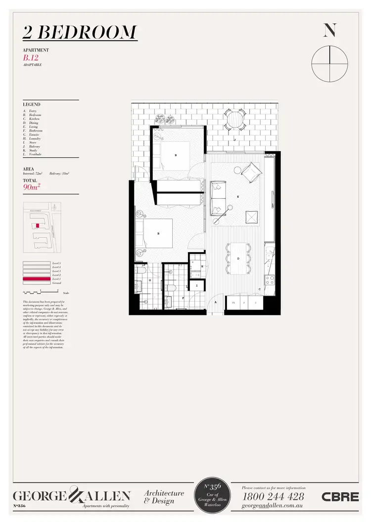 Floorplan of Homely apartment listing, B22/356 George Street, Waterloo NSW 2017