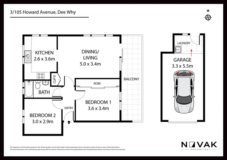 Floorplan of Homely apartment listing, 3/105 Howard Avenue, Dee Why NSW 2099