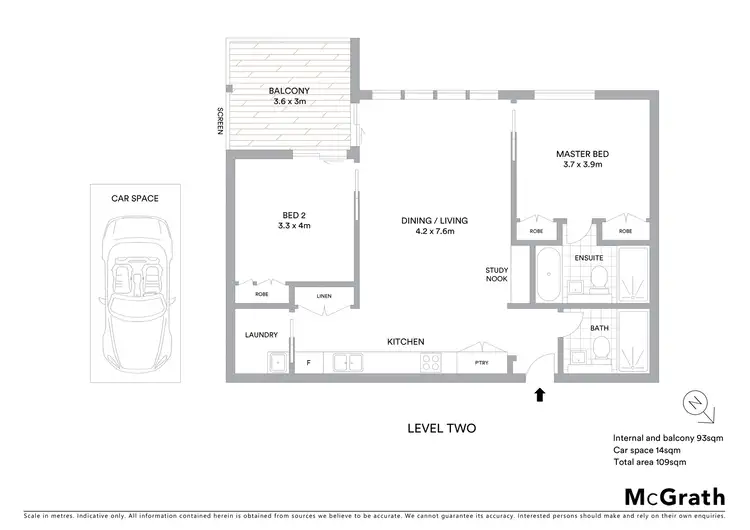 Floorplan of Homely apartment listing, 203W/7 Lardelli Drive, Ryde NSW 2112