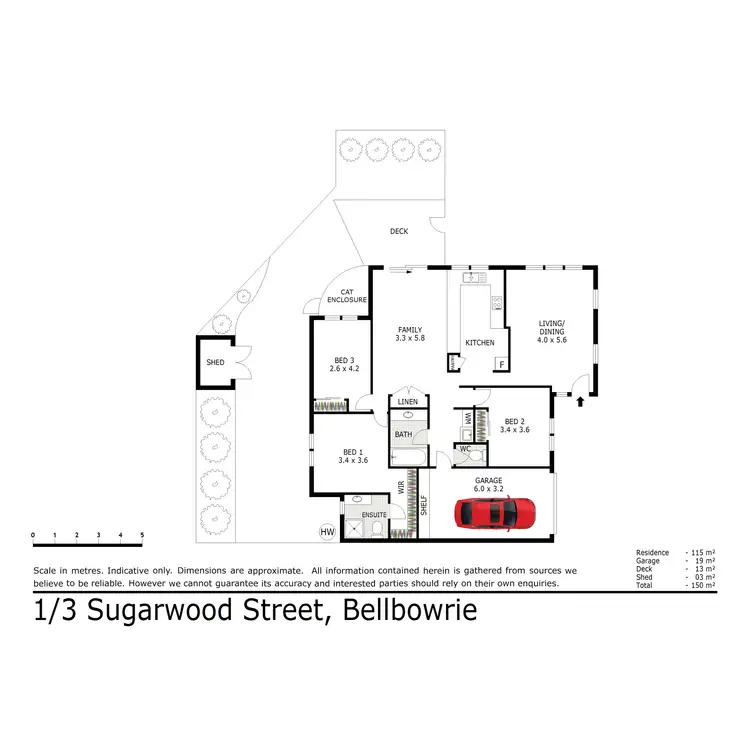 Floorplan of Homely unit listing, 1/3 Sugarwood Street, Bellbowrie QLD 4070