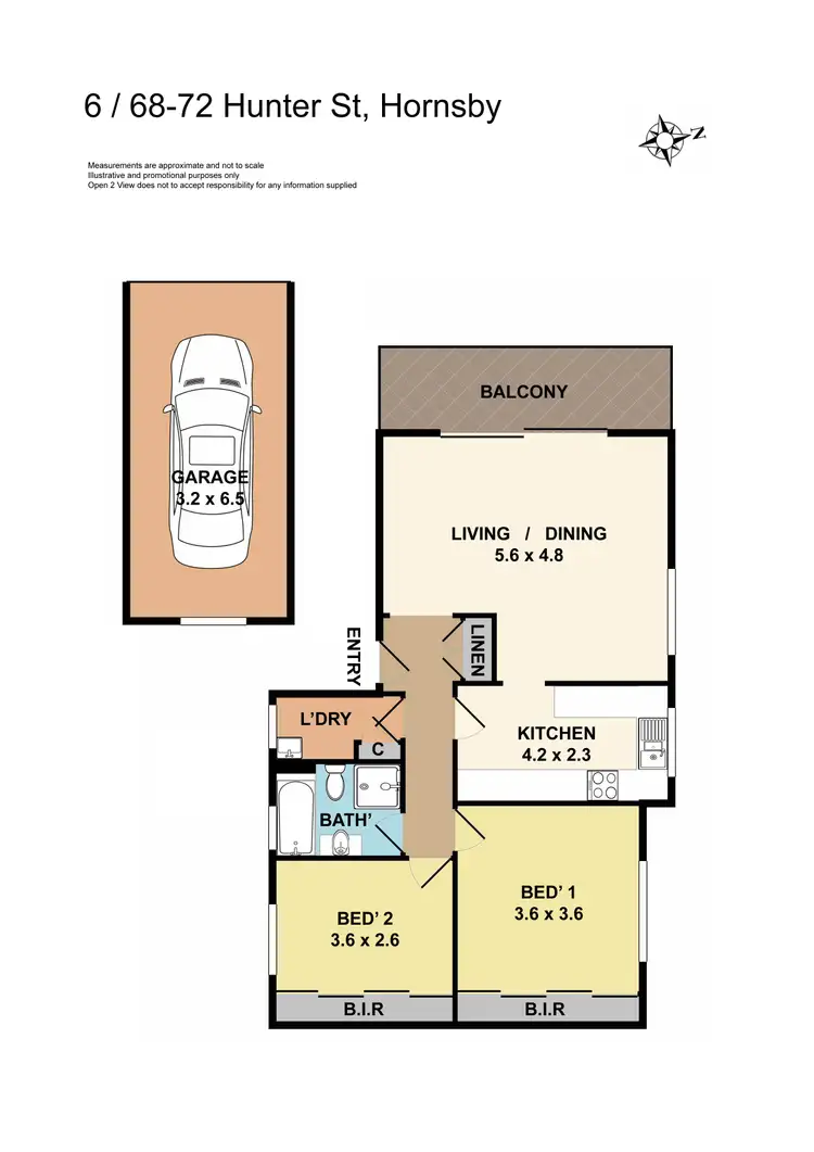 Floorplan of Homely apartment listing, 6/68-72 Hunter Street, Hornsby NSW 2077