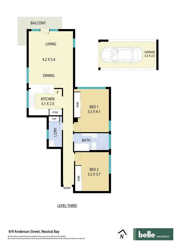 Floorplan of Homely apartment listing, 9/9 Anderson Street, Neutral Bay NSW 2089