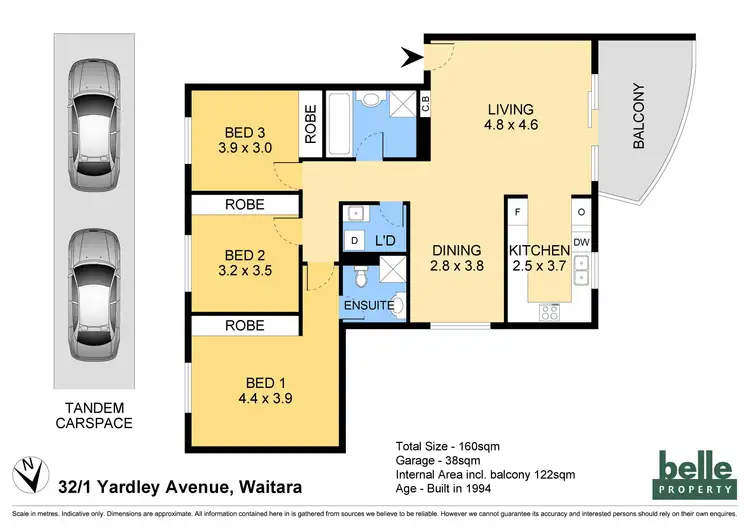 Floorplan of Homely apartment listing, 32/1-9 Yardley Avenue, Waitara NSW 2077