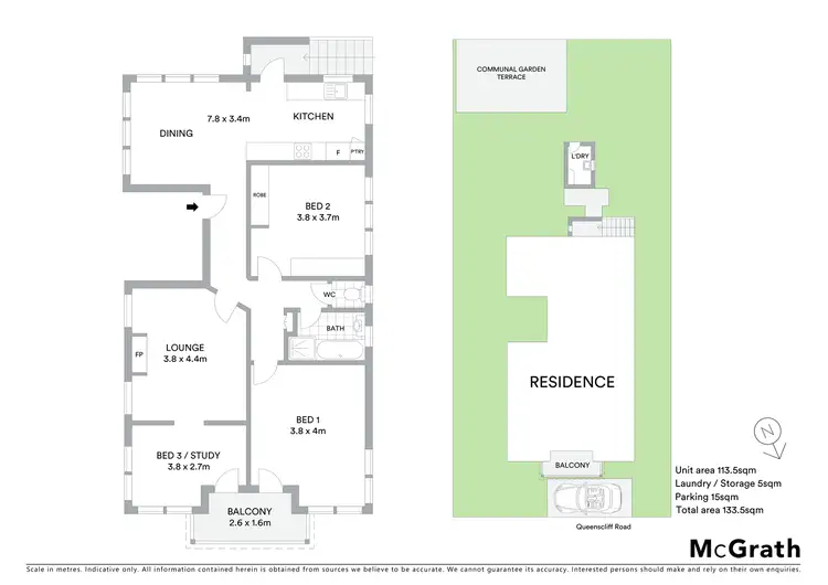 Floorplan of Homely semi-detached listing, 1/6 Queenscliff Road, Queenscliff NSW 2096