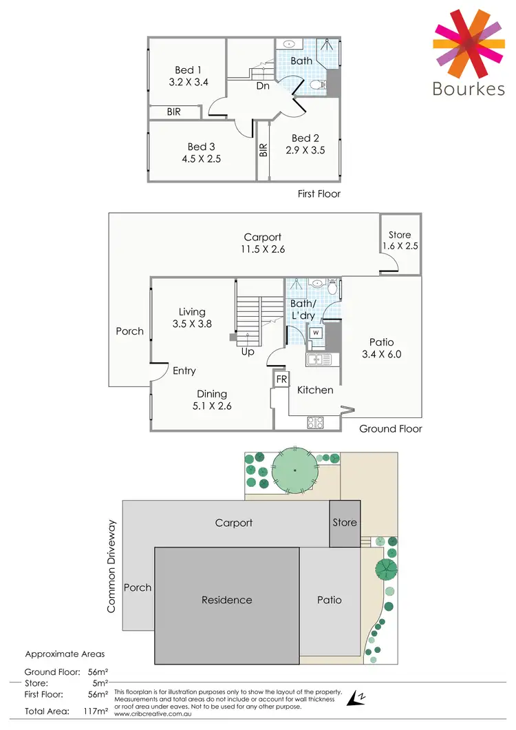 Floorplan of Homely townhouse listing, 7/58 Coode Street, South Perth WA 6151