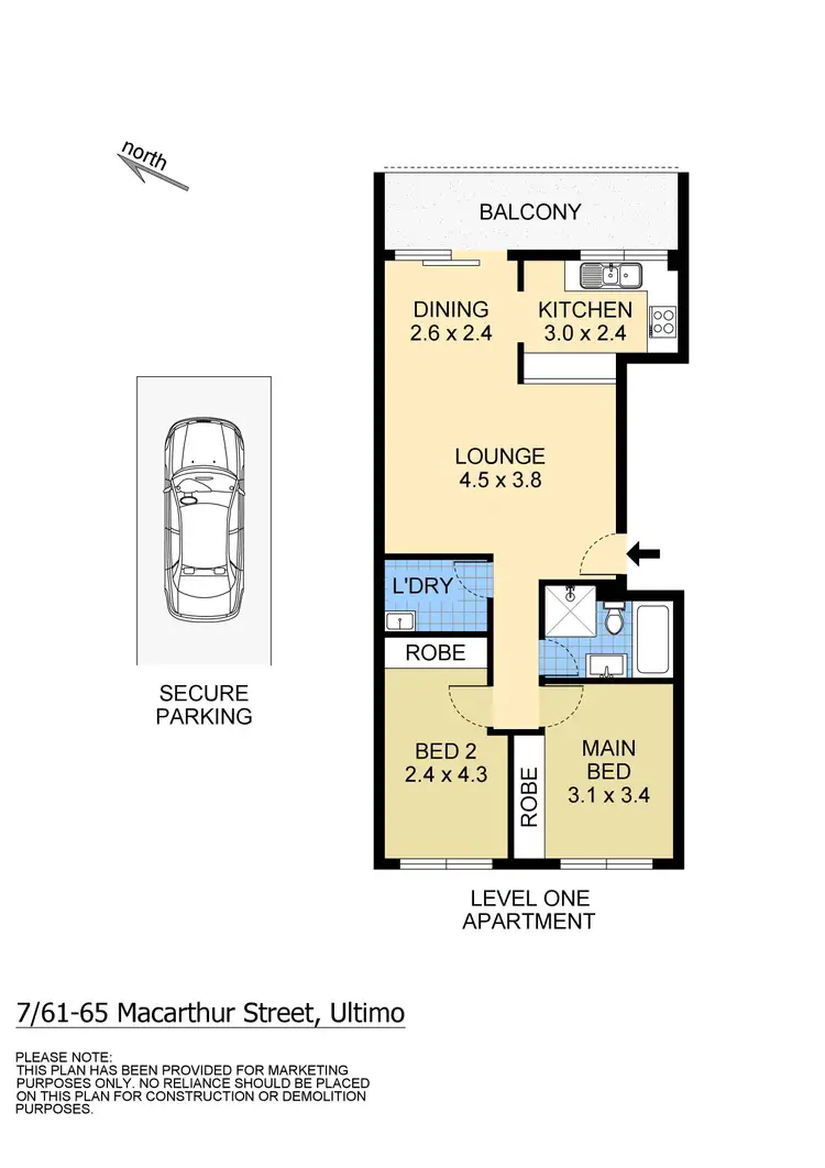 Floorplan of Homely unit listing, 7/61-65 Macarthur Street, Ultimo NSW 2007