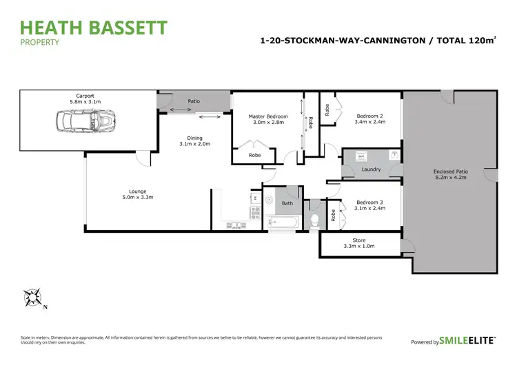 Floorplan of Homely villa listing, 1/20 Stockman Way, Cannington WA 6107