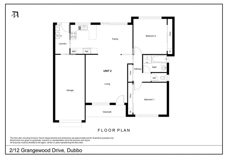 Floorplan of Homely unit listing, 2/12 Grangewood Drive, Dubbo NSW 2830