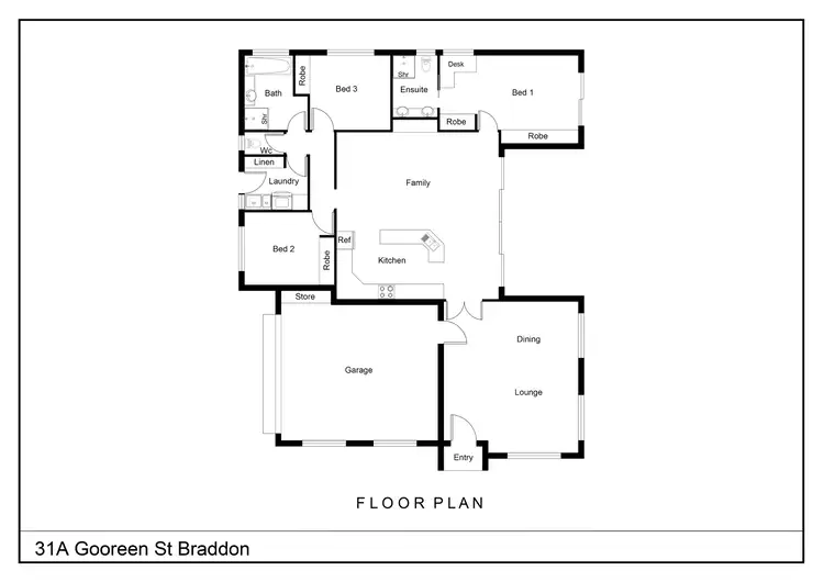 Floorplan of Homely semi-detached listing, 31A Gooreen Street, Braddon ACT 2612