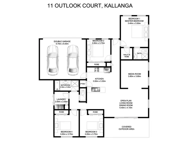 Floorplan of Homely house listing, 11 Outlook Court, Kallangur QLD 4503
