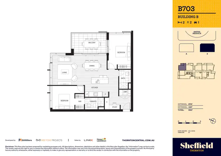 Floorplan of Homely apartment listing, 703/10 Aviators Way, Penrith NSW 2750