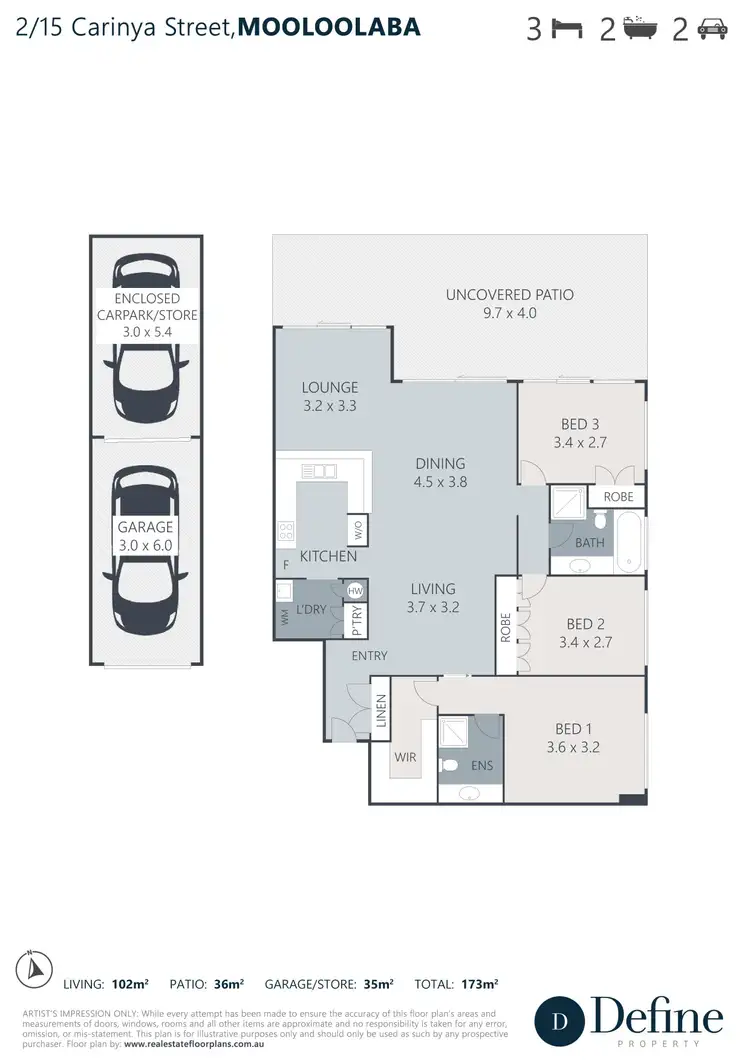 Floorplan of Homely apartment listing, 2/15-17 Carinya Street, Mooloolaba QLD 4557
