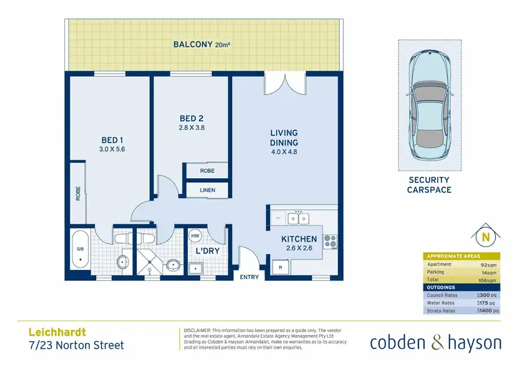 Floorplan of Homely apartment listing, 7/23 Norton Street, Leichhardt NSW 2040