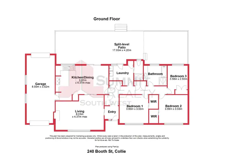 Floorplan of Homely house listing, 240 Booth Street, Collie WA 6225