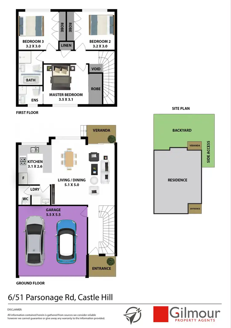 Floorplan of Homely townhouse listing, 6/51 Parsonage Road, Castle Hill NSW 2154
