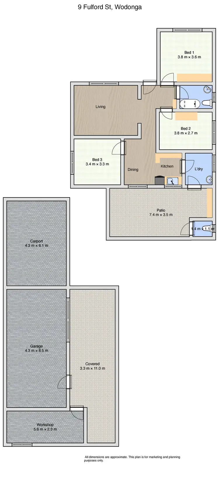 Floorplan of Homely house listing, 6 Fulford Street, Wodonga VIC 3690