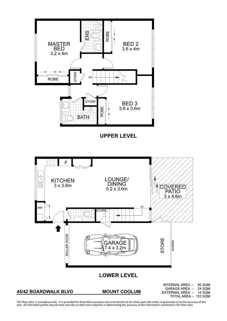 Floorplan of Homely townhouse listing, 45/42 Boardwalk Boulevard, Mount Coolum QLD 4573