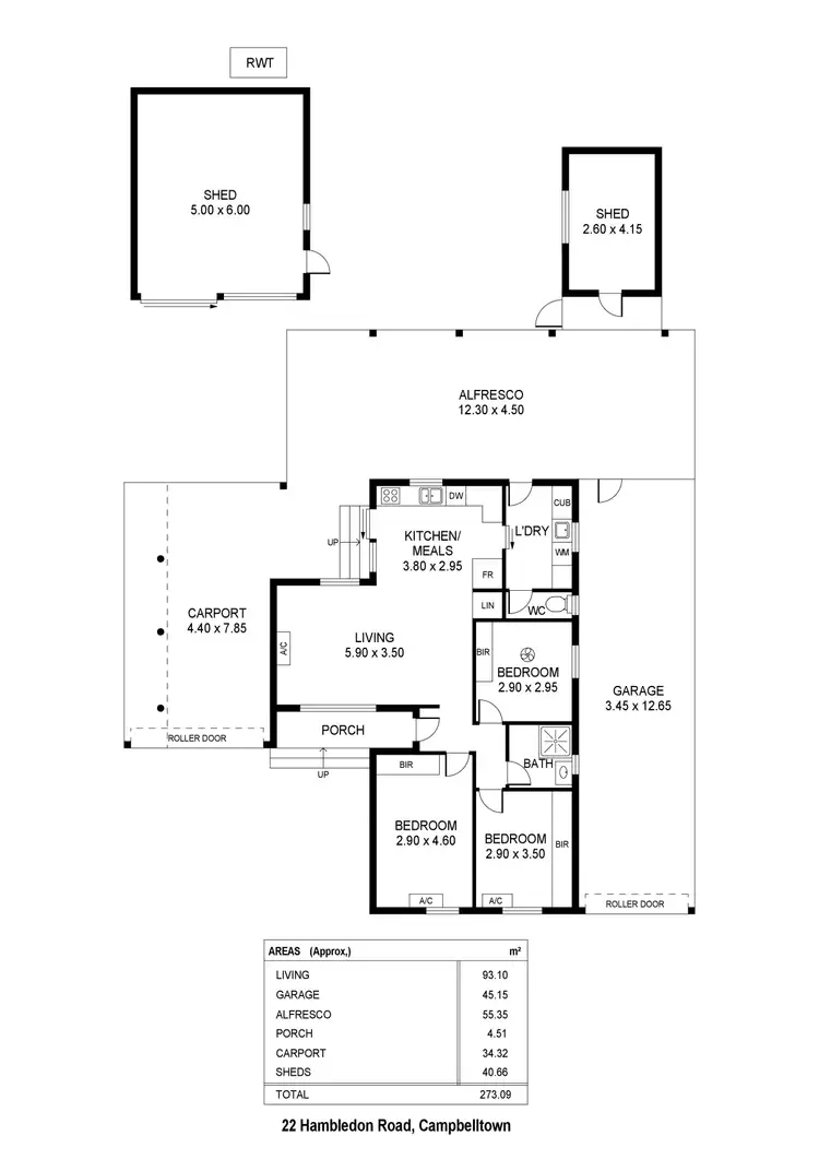 Floorplan of Homely house listing, 22 Hambledon Road, Campbelltown SA 5074
