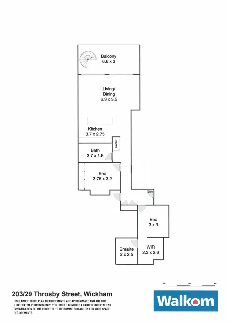 Floorplan of Homely apartment listing, 203/29 Throsby Street, Wickham NSW 2293