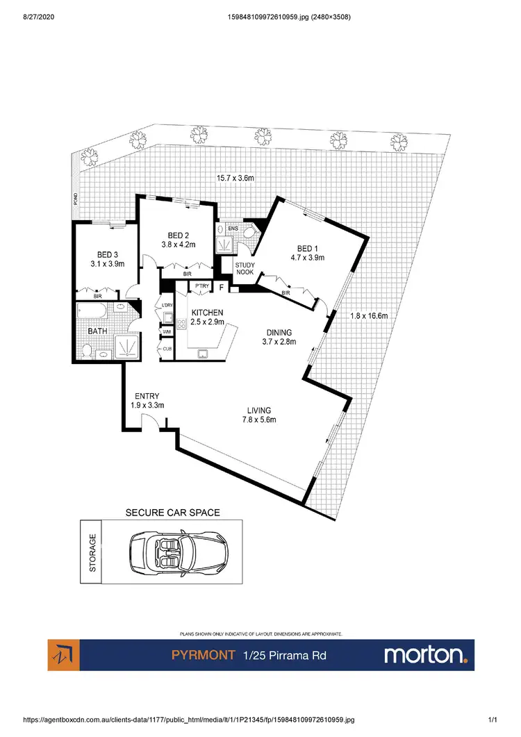 Floorplan of Homely apartment listing, 1/25 Pirrama Road, Pyrmont NSW 2009