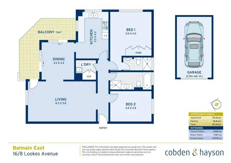 Floorplan of Homely apartment listing, 16/8-10 Lookes Avenue, Balmain East NSW 2041