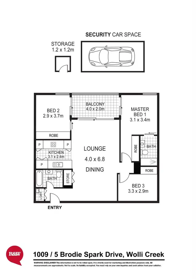 Floorplan of Homely apartment listing, 1009/5 Brodie Spark Drive, Wolli Creek NSW 2205