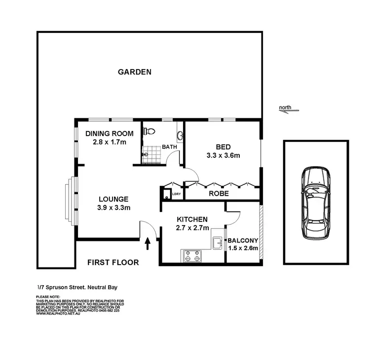 Floorplan of Homely apartment listing, 1/7 Spruson Street, Neutral Bay NSW 2089