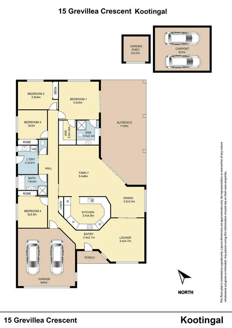 Floorplan of Homely house listing, 15 Grevillea Crescent, Kootingal NSW 2352