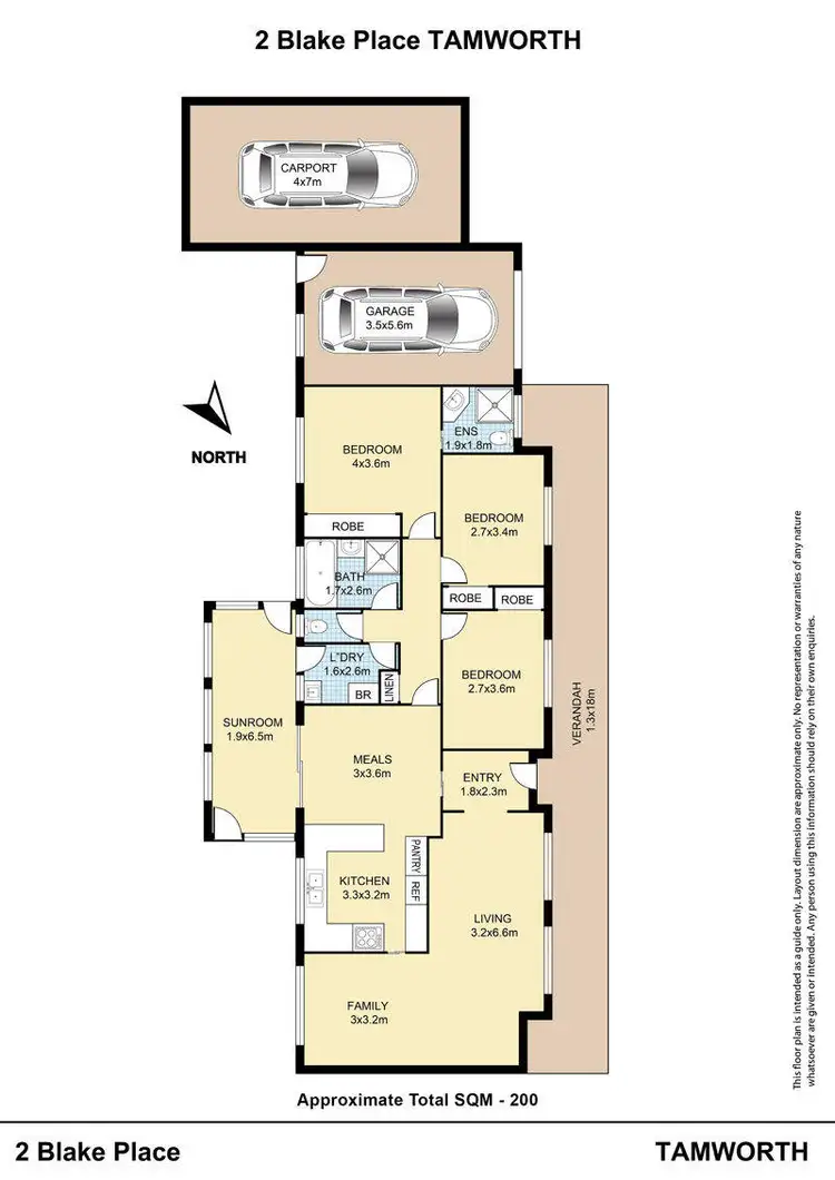 Floorplan of Homely house listing, 2 Blake Place, Tamworth NSW 2340