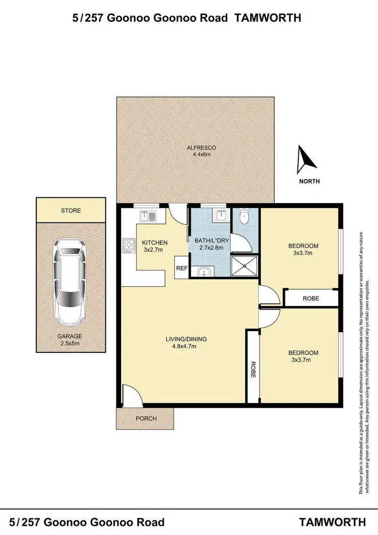 Floorplan of Homely unit listing, 5/257 Goonoo Goonoo Road, Tamworth NSW 2340